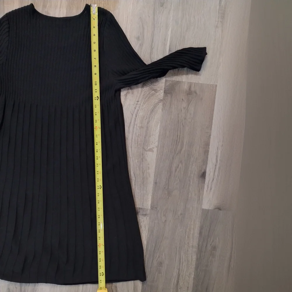 Eileen Fisher Italian Wool Ribbed Scoop Neck Dress - Picture 8 of 10